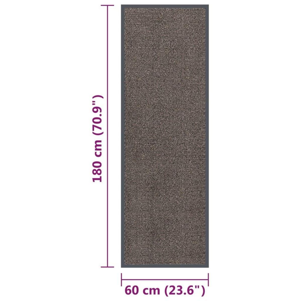VIDAXL Paillasson touffete 60x180 cm Marron fonce