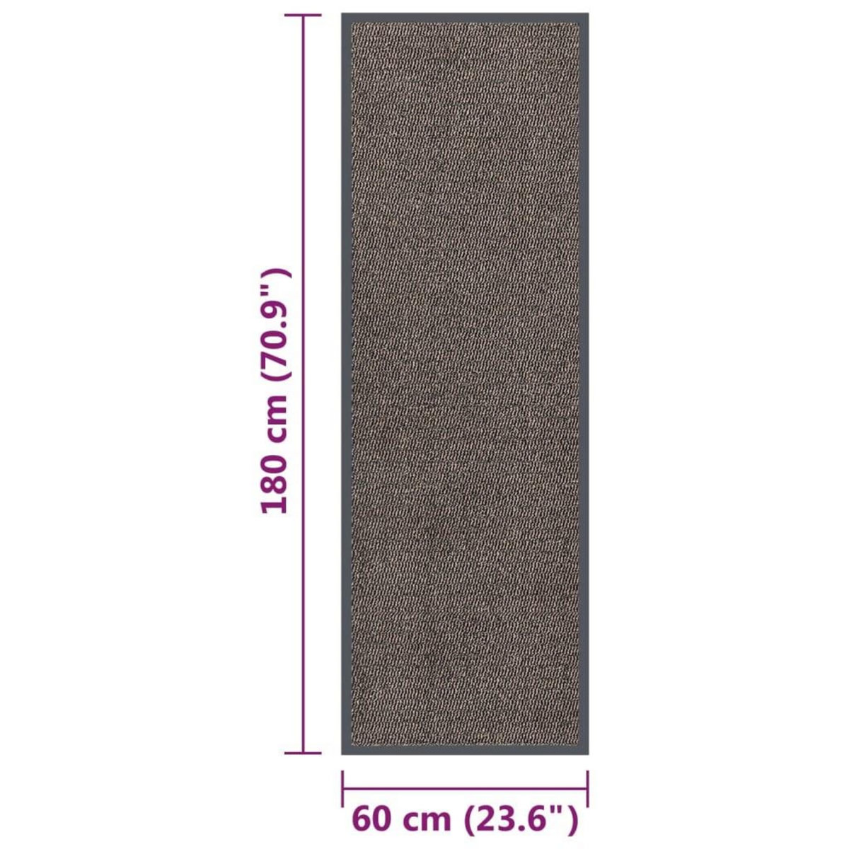 VIDAXL Paillasson touffete 60x180 cm Marron fonce
