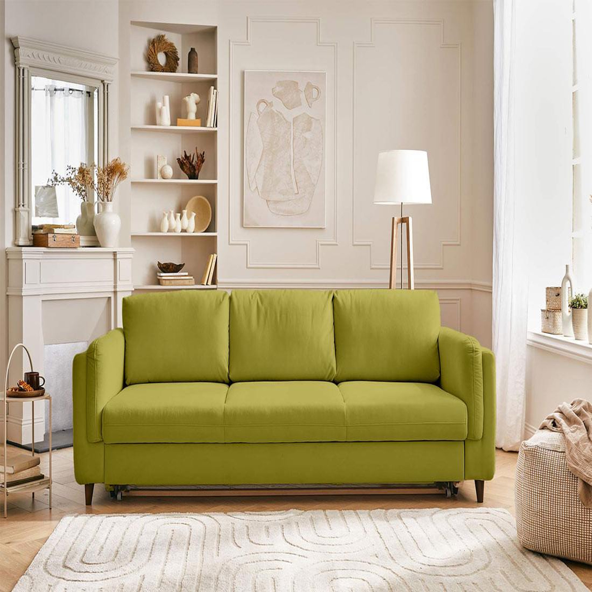 Voir la diapositive 5 : BEST MOBILIER Brooke - canapé 3 places - convertible - en velours