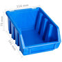 Voir la diapositive 5 : VIDAXL Bacs de rangement empilables 20 pcs bleu plastique