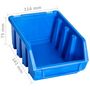 Voir la diapositive 5 : VIDAXL Bacs de rangement empilables 20 pcs bleu plastique