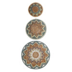 Paris Prix Lot de 3 Déco Murales  Branche Bananier  76cm Bleu Clair