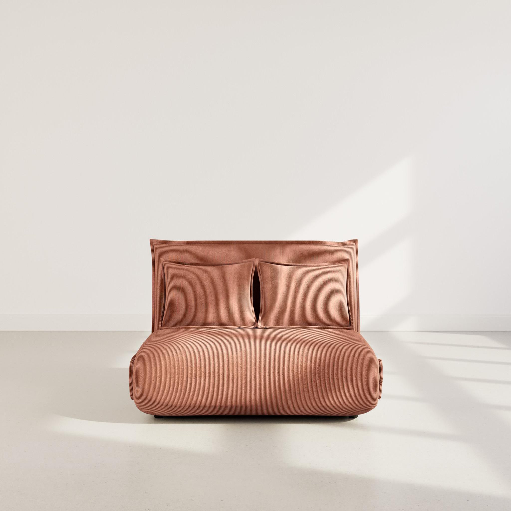 Voir la diapositive 5 : BEST MOBILIER Candice - banquette 2 places convertible clic-clac en velours côtelé