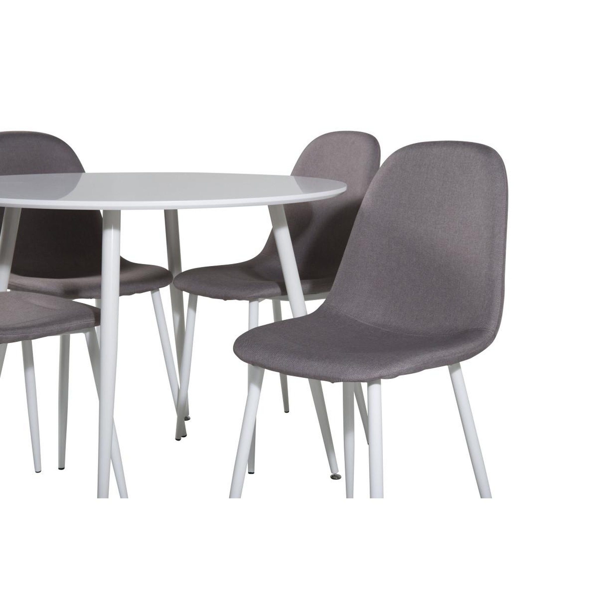 Voir la diapositive 2 : Paris Prix Ensemble table à manger & 4 chaises  plaza & polar  100cm blanc & gris