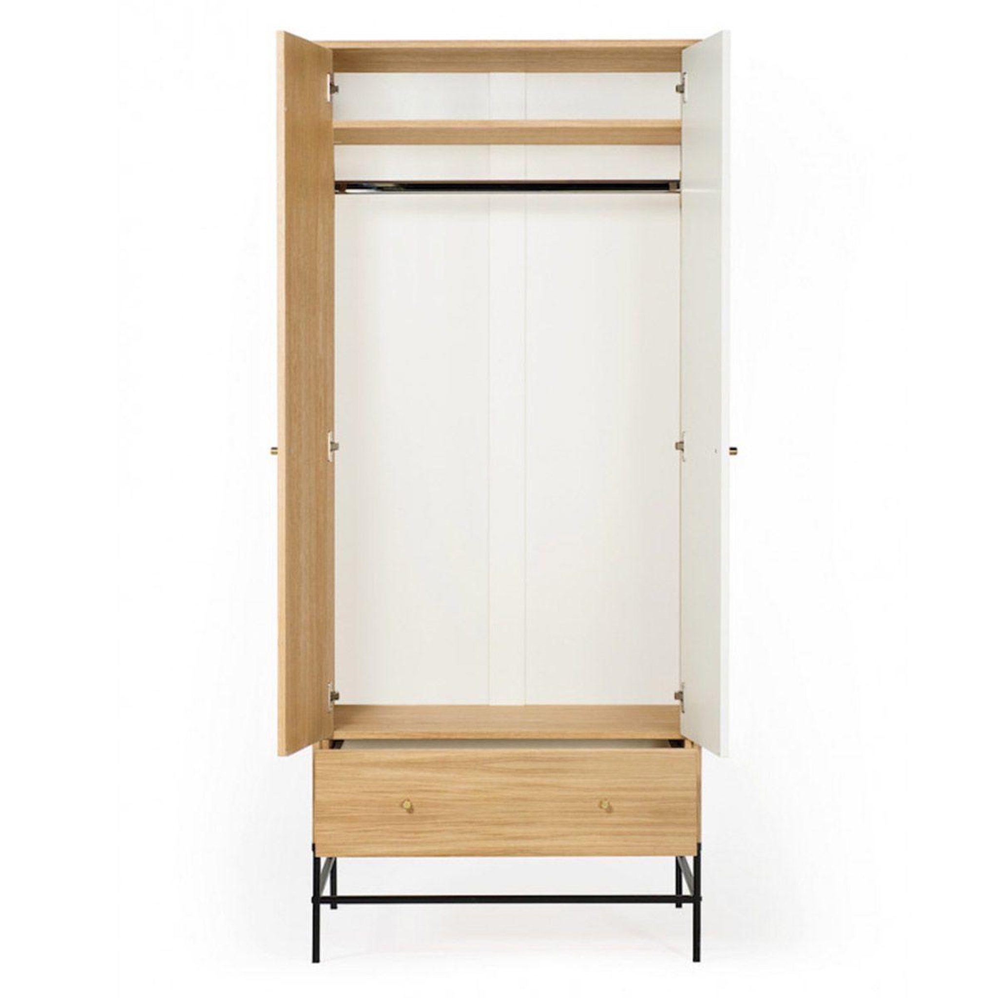 Voir la diapositive 5 : Paris Prix Armoire 2 portes & 1 tiroir  flo  190cm chêne & blanc