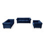 Voir la diapositive 6 : Paris Prix Fauteuil Design Velours  Chesterfield  111cm Bleu