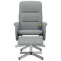 Voir la diapositive 3 : VIDAXL Fauteuil inclinable de massage et repose-pied gris clair tissu