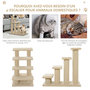 Voir la diapositive 6 : PAWHUT Escalier pour chat - escalier pour chien - 4 marches - revêtement flanelle grande douceur haute densité - structure panneaux particules - beige