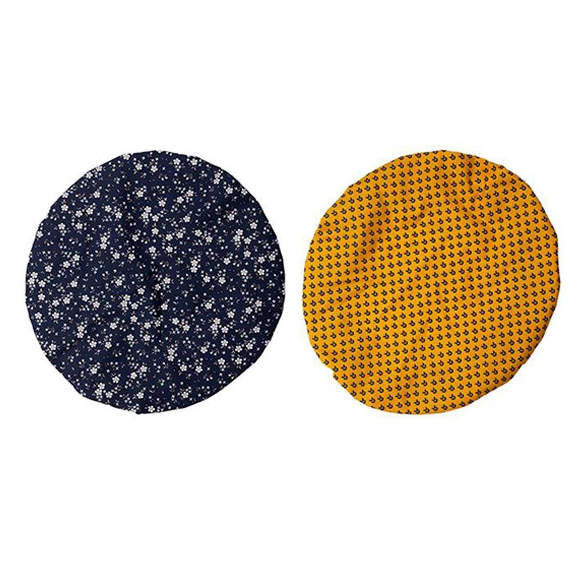COOK CONCEPT Lot de 2 couvercles  réutilisables  32cm bleu & jaune
