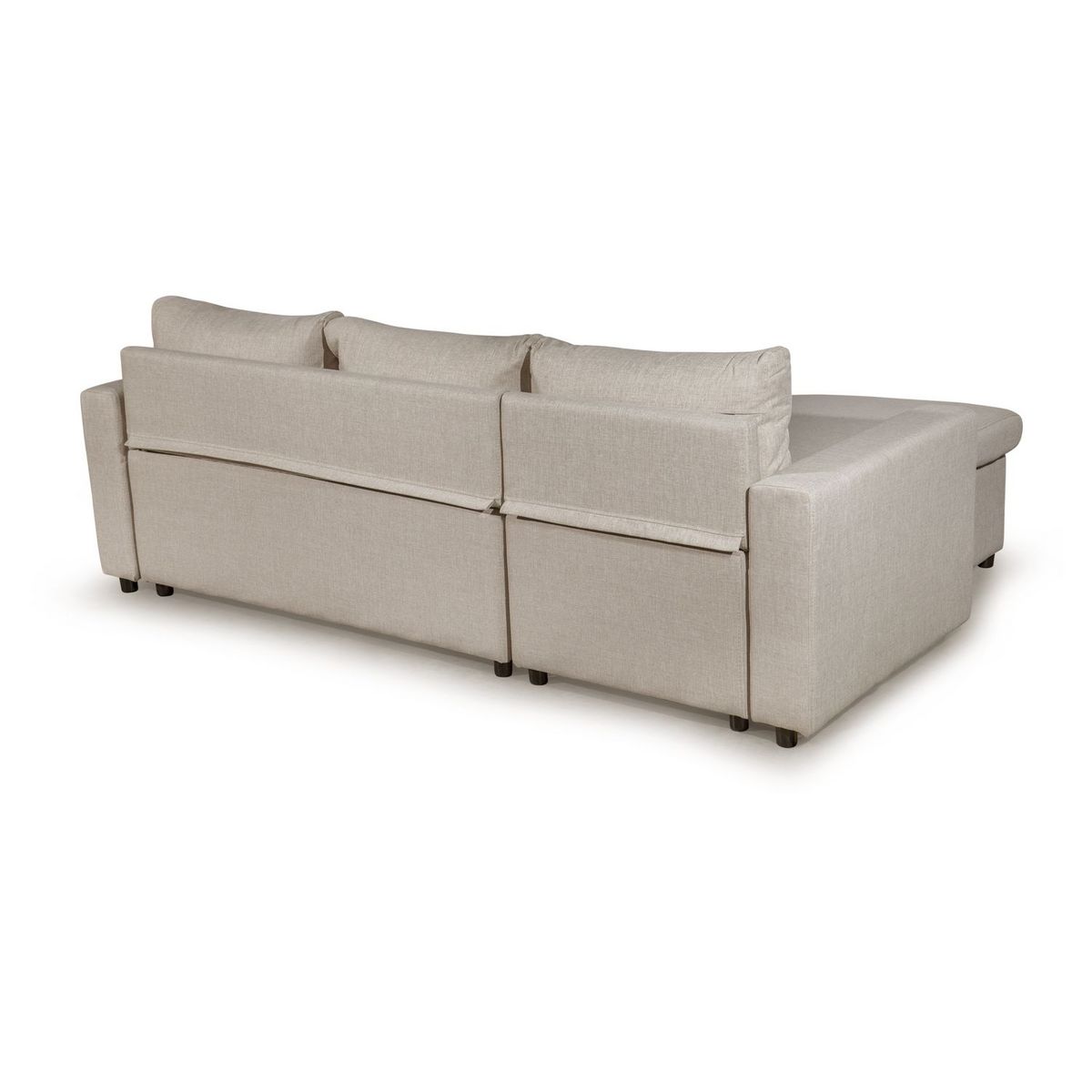 Canapé d'angle réversible convertible avec coffre en tissu ou velours GERALDINE 