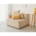 LISA DESIGN Colombine - module d'assise - en velours côtelé grosses côtes. Coloris disponibles : Orange, Beige