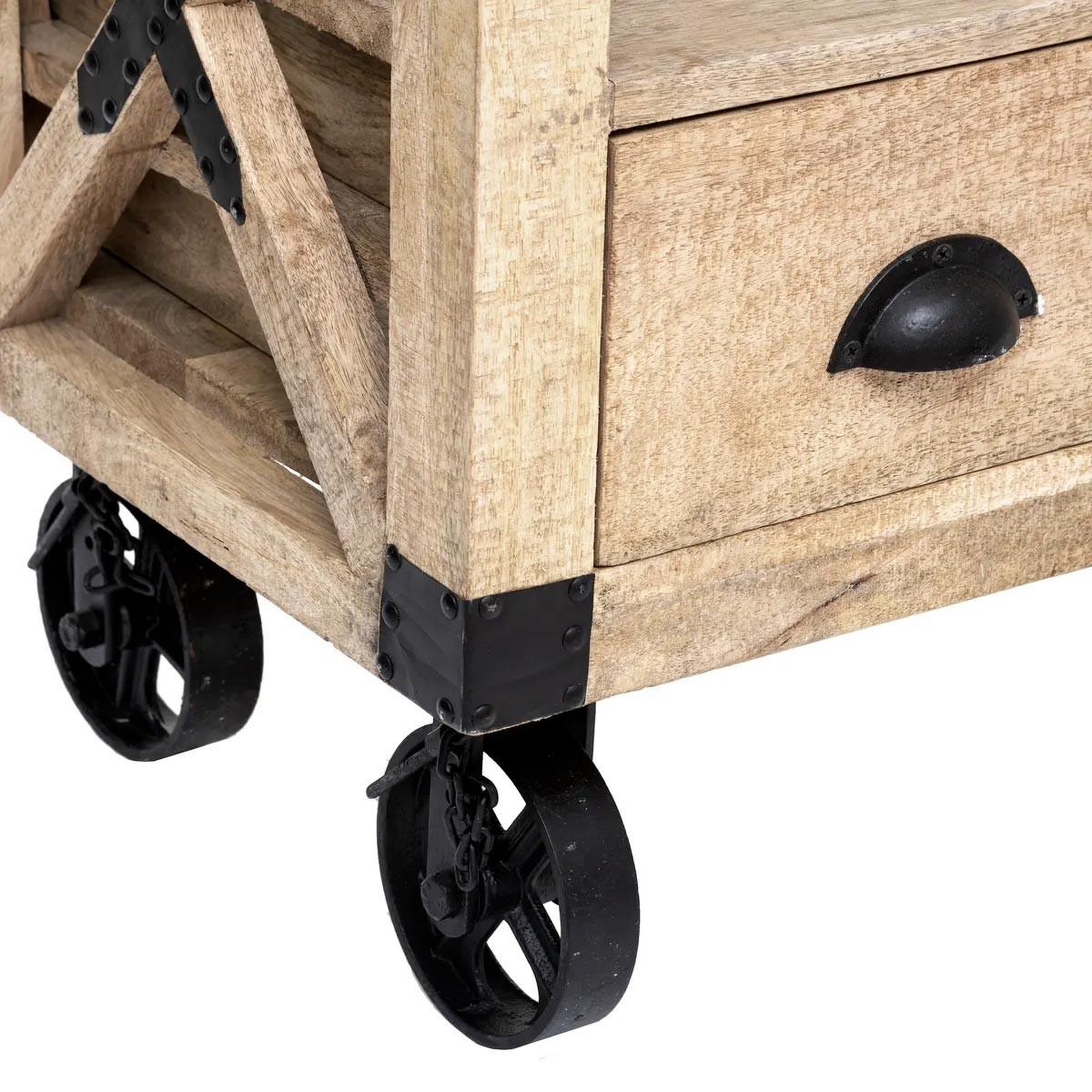 Voir la diapositive 3 : ATMOSPHERA Meuble tv 1 tiroir en bois  silas  140cm beige