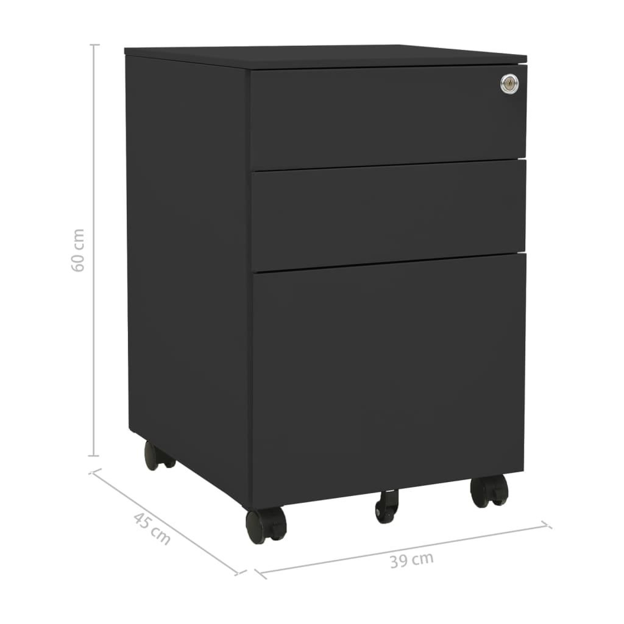 Voir la diapositive 6 : VIDAXL Classeur mobile Anthracite 39x45x60 cm Acier