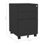 Voir la diapositive 6 : VIDAXL Classeur mobile Anthracite 39x45x60 cm Acier