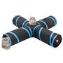 Voir la diapositive 2 : VIDAXL Tunnel pour chats a 4 voies Noir et bleu 132 cm Polyester