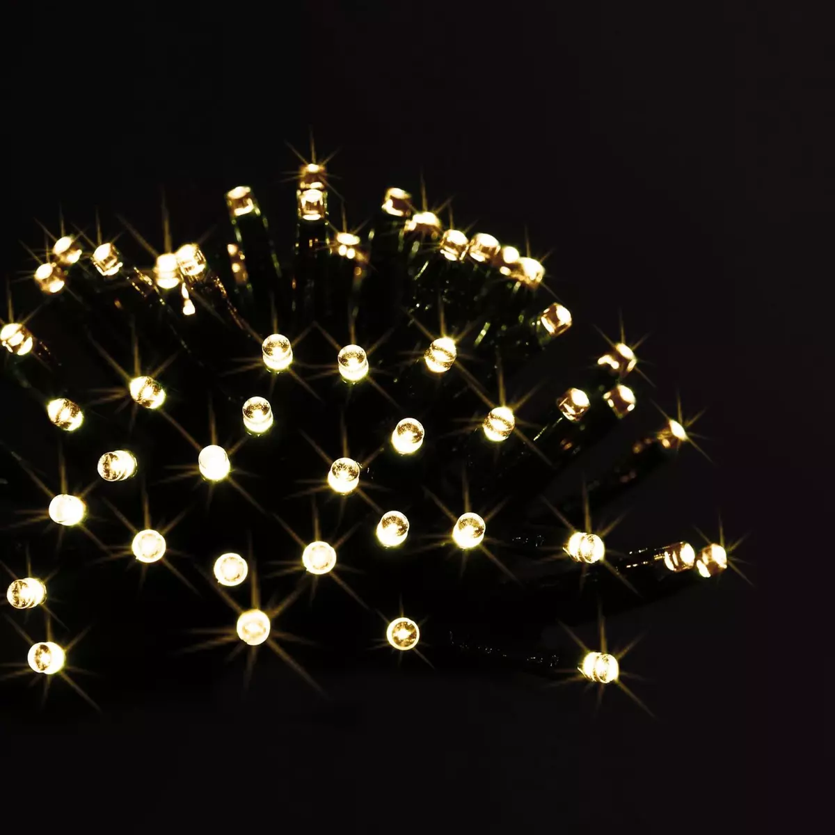 TOILINUX Lot 2x Guirlande extérieure de Noël à piles LED - L. 700 cm - Blanc chaud