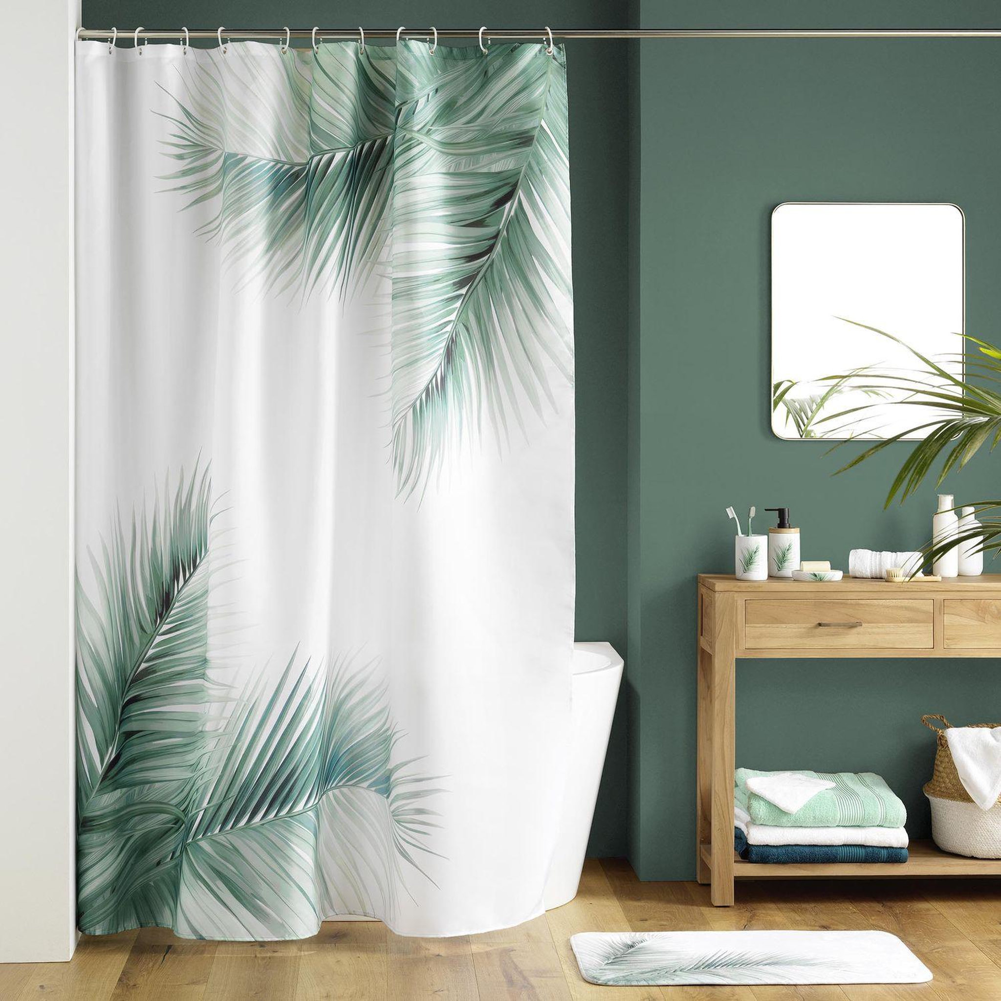Voir la diapositive 2 : Douceur d'Intérieur Brosse wc varadero en céramique et bambou - blanc et vert