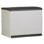 PLASTIKEN Coffre de rangement PLASTIKEN 260L - Intérieur/Extérieur Fonctionnel et Esthétique - Cadenassable avec Roulettes - 80 x 61 x