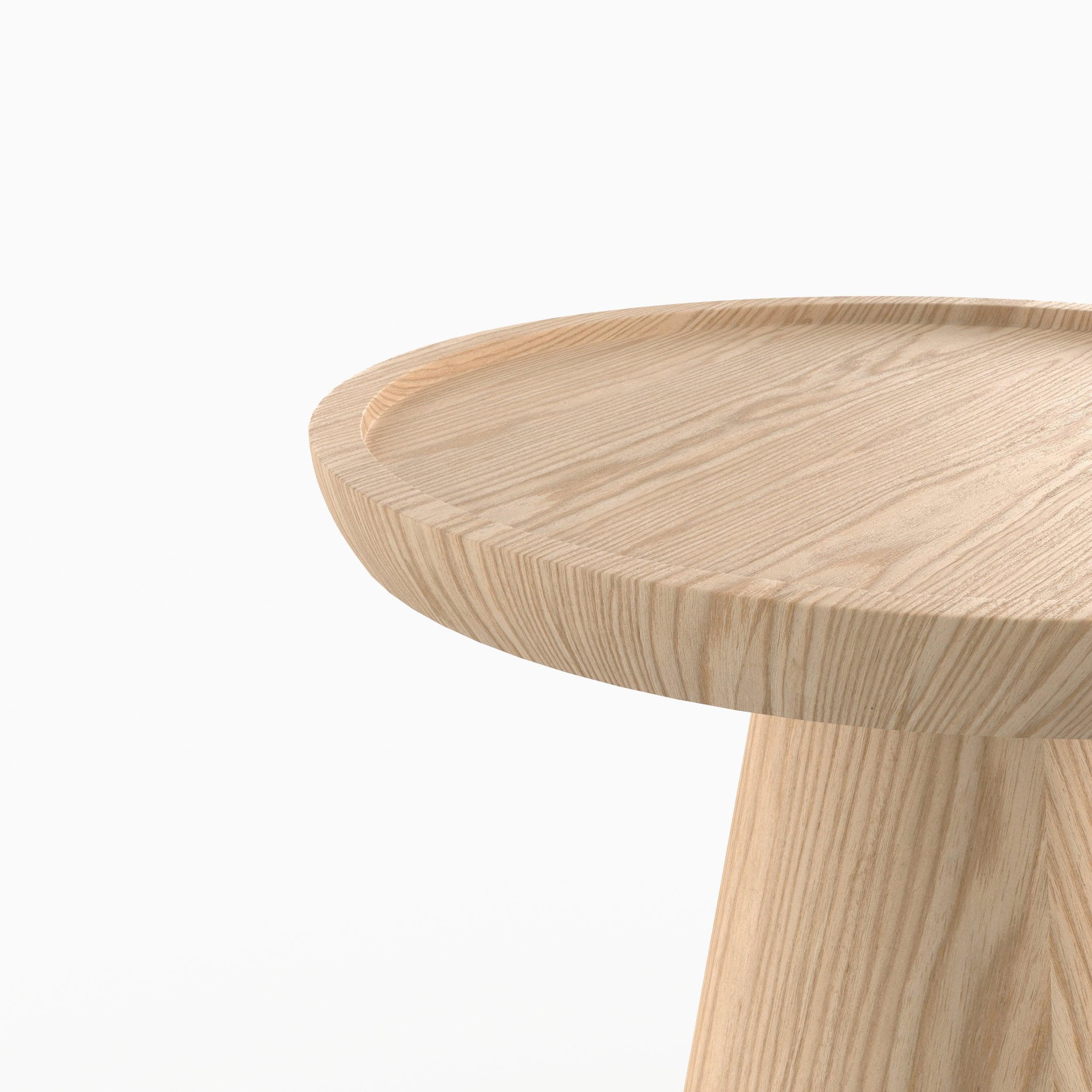 Voir la diapositive 3 : MAISON PAVANE Table d'appoint en placage chène blanc, d40 cm-côme