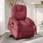 VIDAXL Fauteuil inclinable de massage electrique Rouge bordeaux Tissu