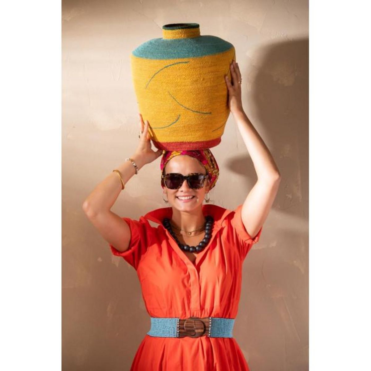 Paris Prix Vase Déco Jonc de Mer  Desire  38cm Jaune