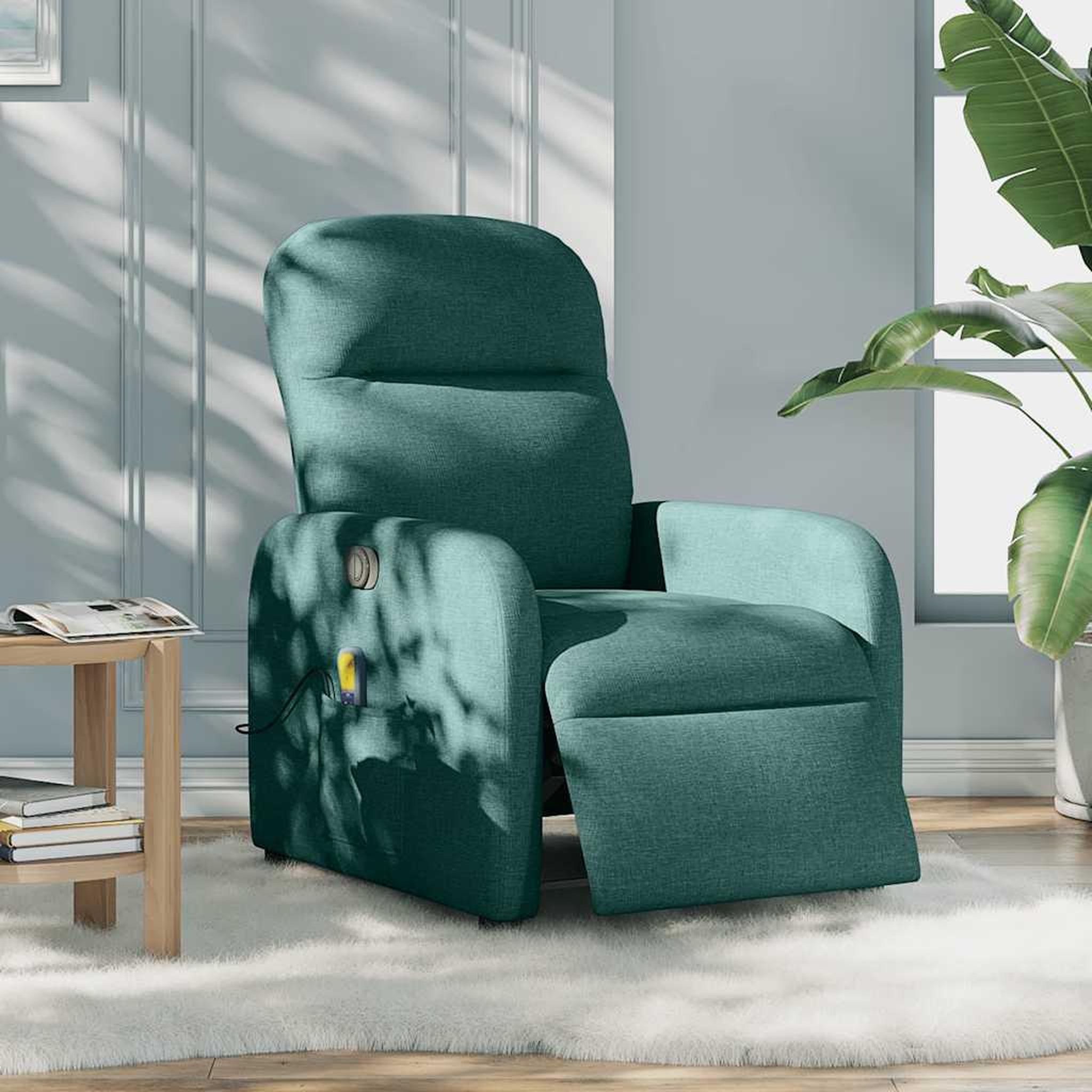 Voir la diapositive 2 : VIDAXL Fauteuil de massage inclinable electrique Vert fonce Tissu