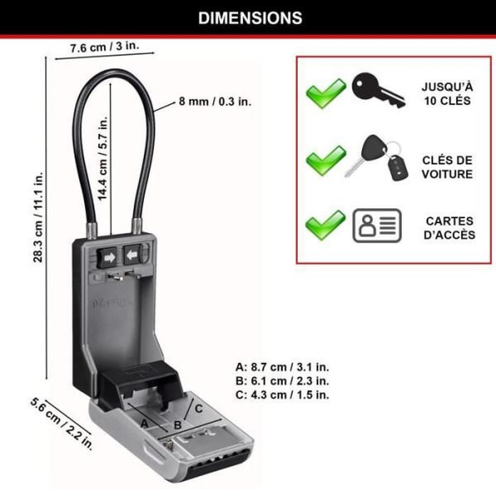 Voir la diapositive 4 : Master lock Armoire de sécurité masterlock boîte a clés 5480eurd format l