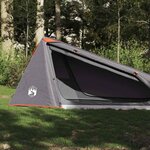 VIDAXL Tente de camping tunnel 1 personne gris et orange imperméable