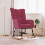 VIDAXL Chaise a bascule Rouge bordeaux Velours