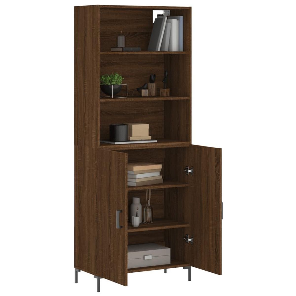 VIDAXL Buffet haut Chene marron 69,5x34x180 cm Bois d'ingenierie