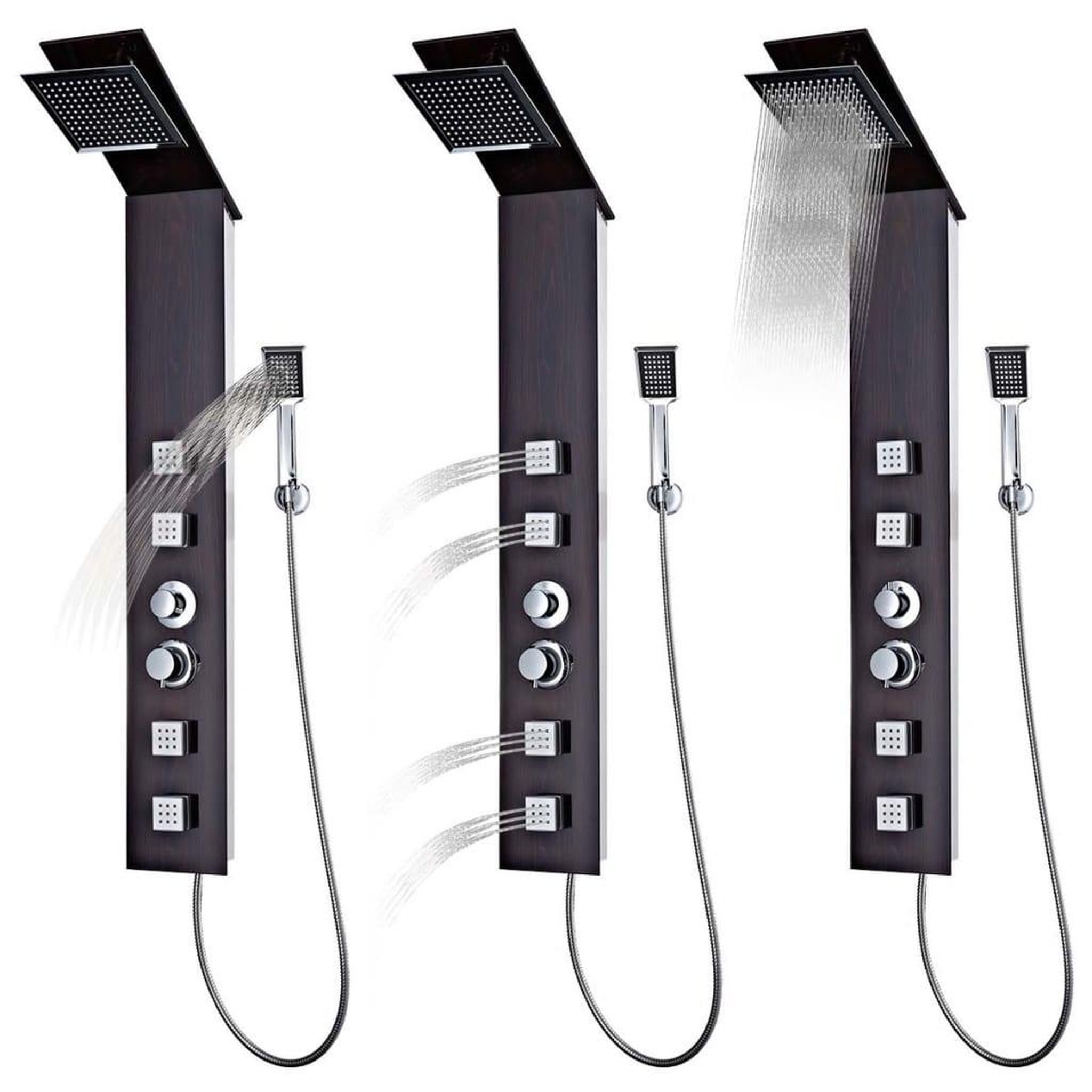 Voir la diapositive 3 : VIDAXL Systeme de panneau de douche Verre Marron