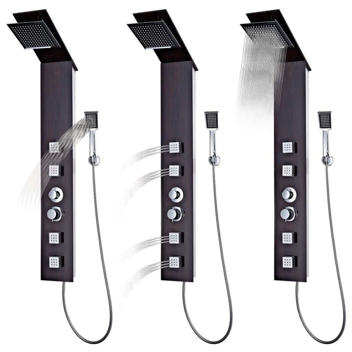 VIDAXL Systeme de panneau de douche Verre Marron