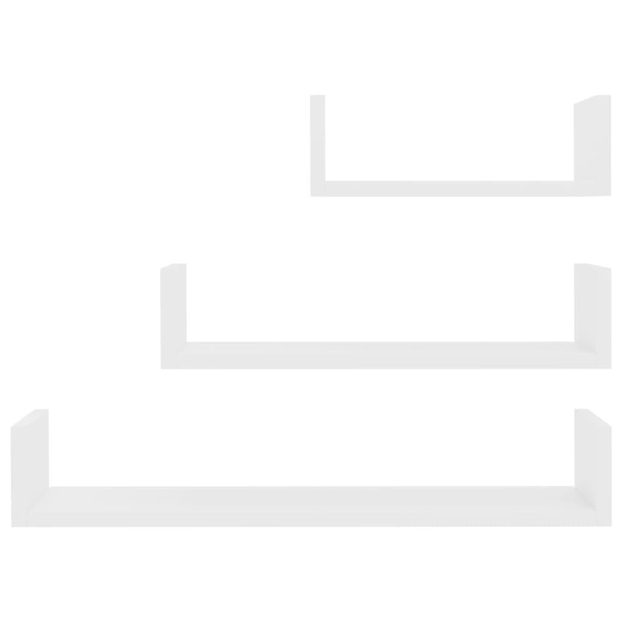 Voir la diapositive 4 : VIDAXL Etageres murales 3 pcs Blanc Bois d'ingenierie
