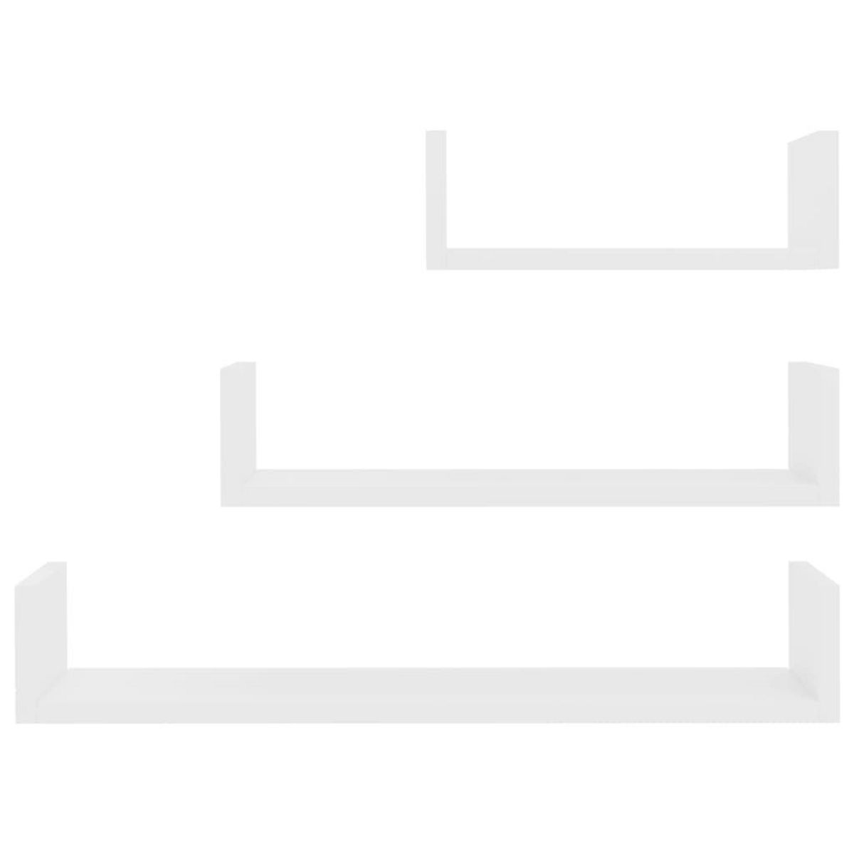 VIDAXL Etageres murales 3 pcs Blanc Bois d'ingenierie