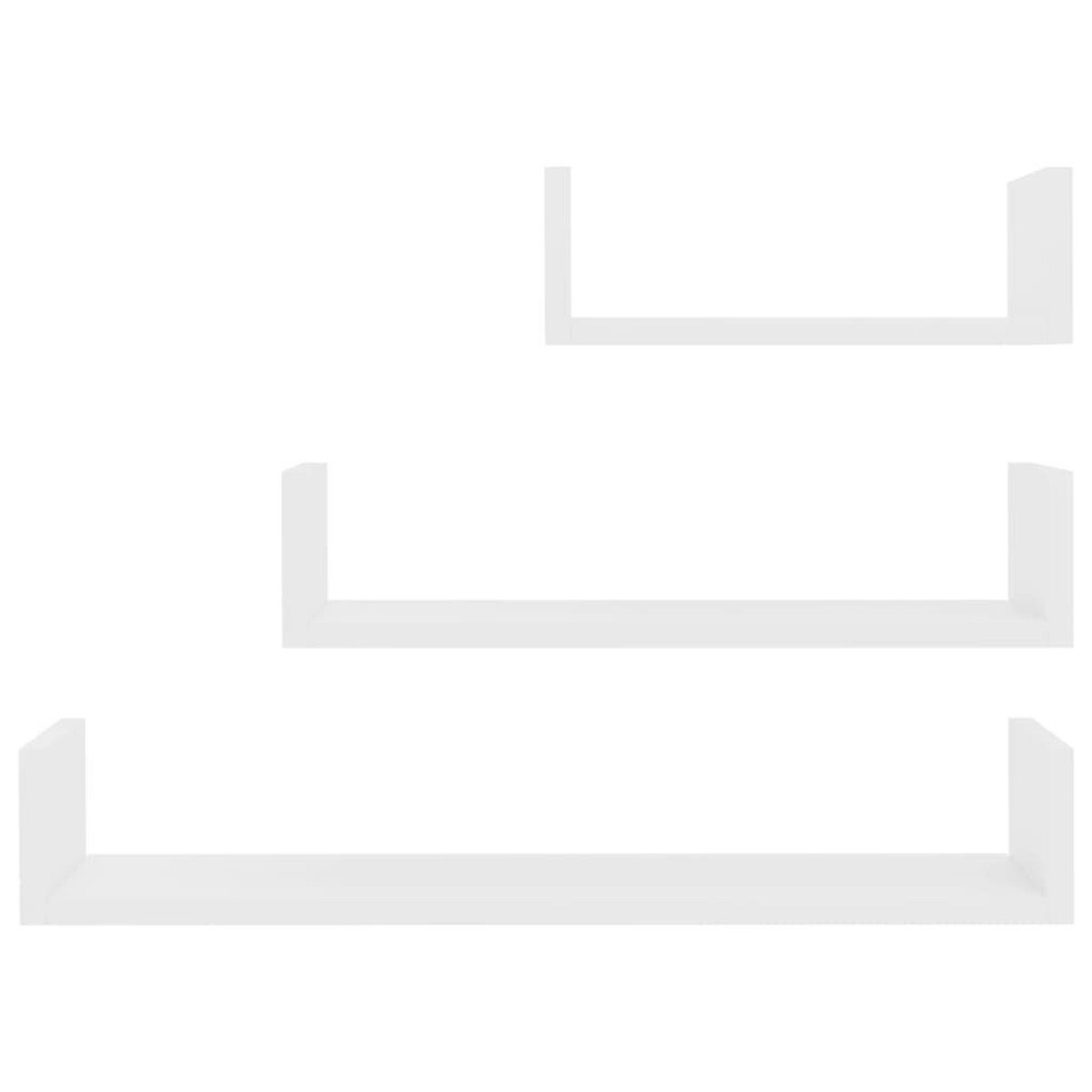 VIDAXL Etageres murales 3 pcs Blanc Bois d'ingenierie