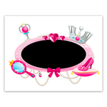 SUD TRADING Sticker enfant ardoise Princesse - 70 x 50 cm - Rose