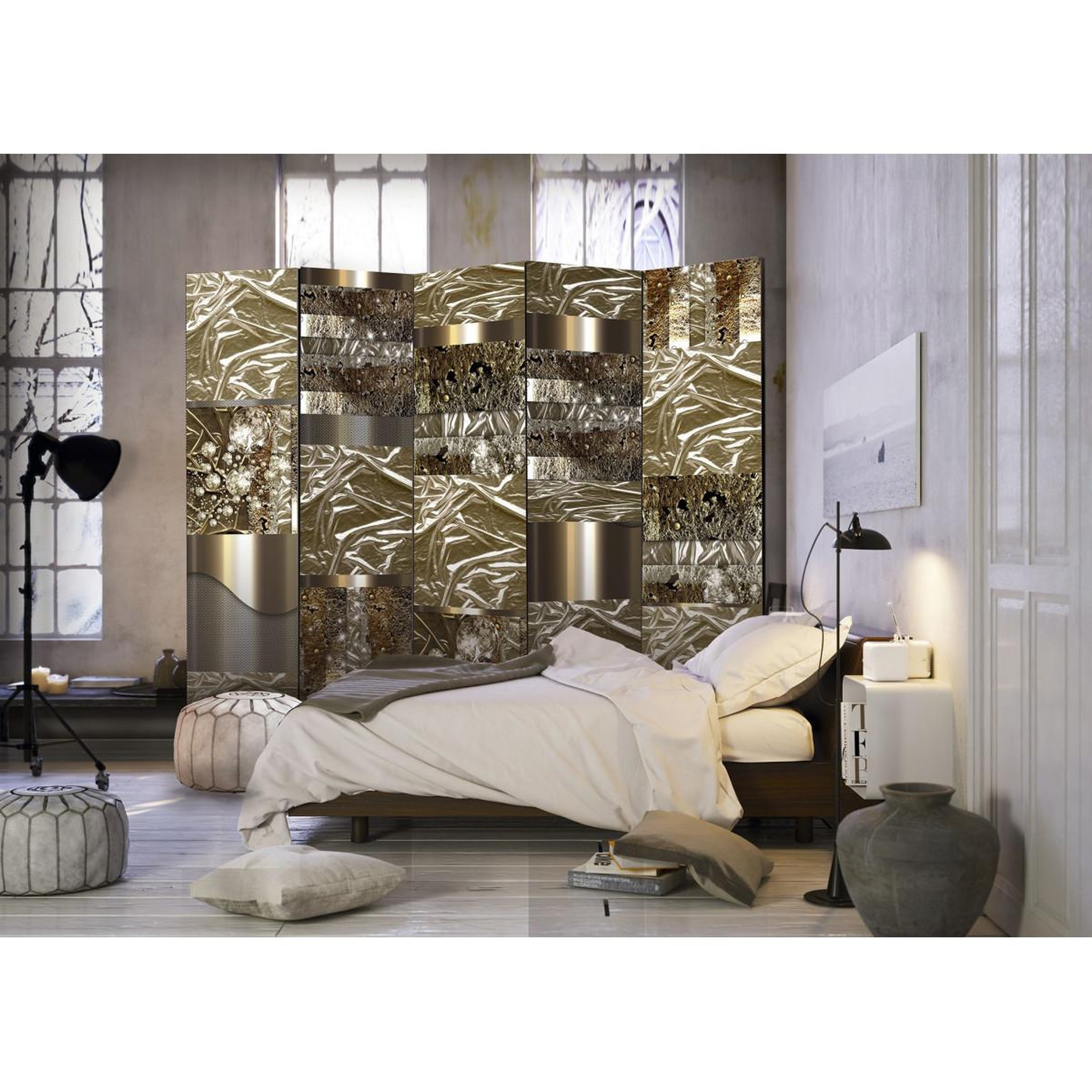 Voir la diapositive 2 : Paris Prix Paravent 5 volets  aurea mediocritas  172x225cm