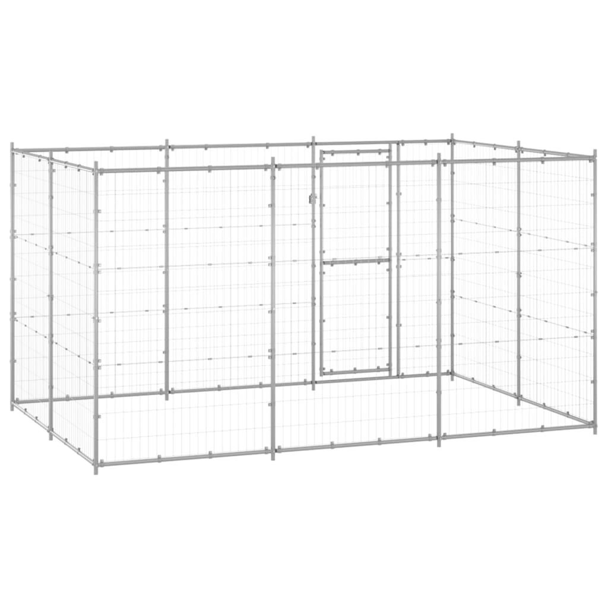 Voir la diapositive 4 : VIDAXL Chenil exterieur Acier galvanise 7,26 m²