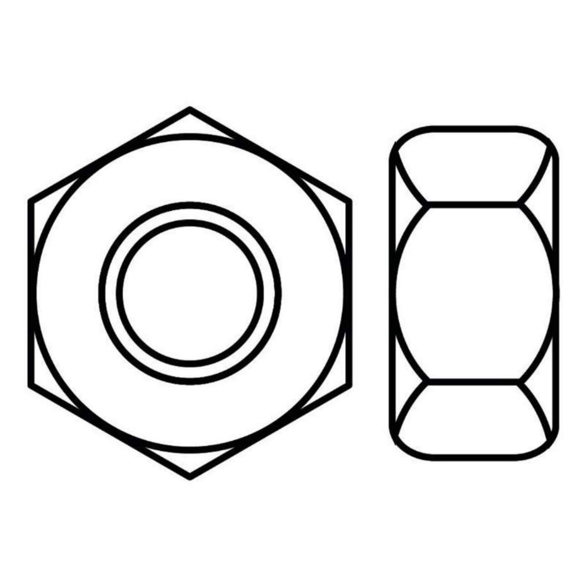  Écrou hexagonal zingué 6 pans Vissal  Classe 8  Ø 10mm  lot de 50 écrous