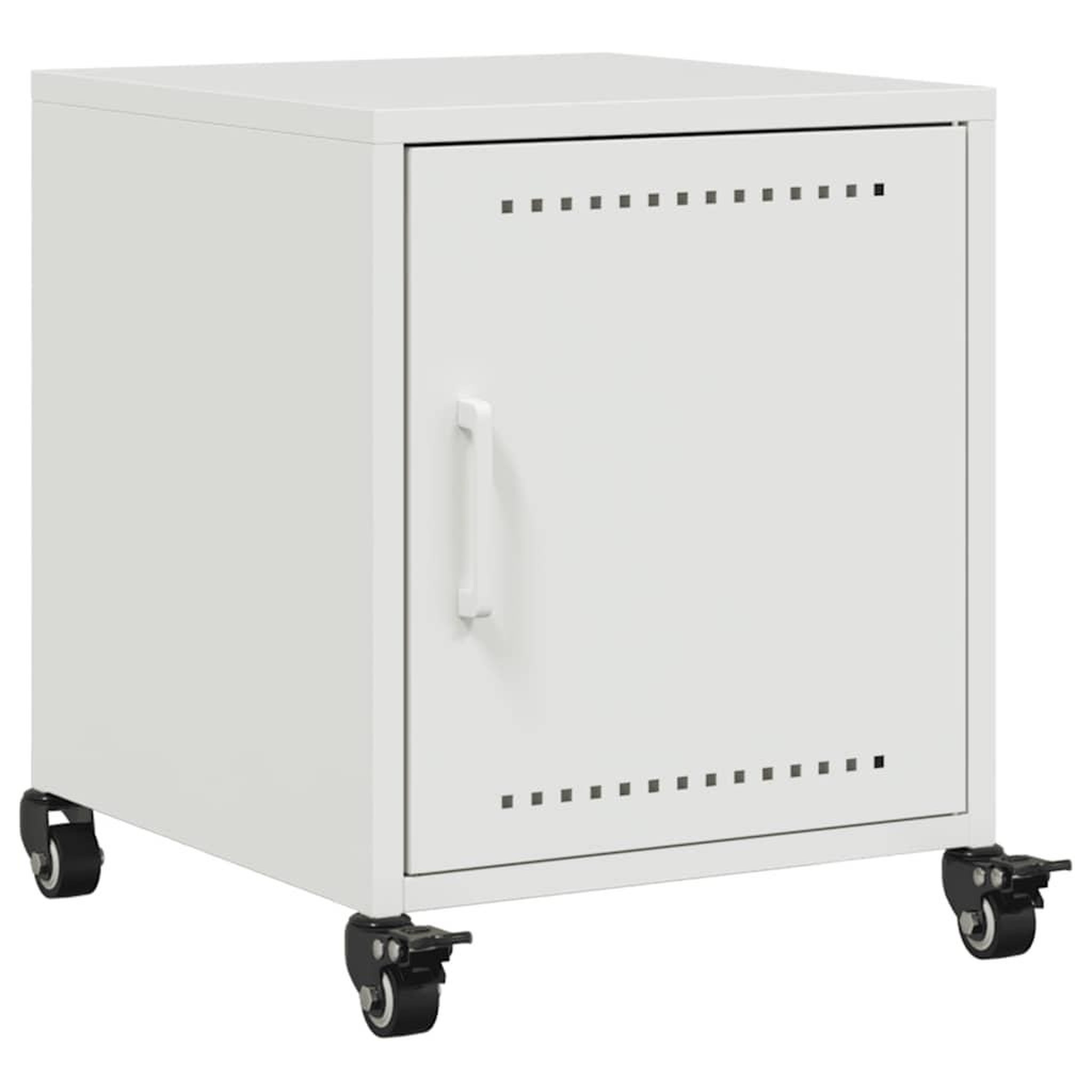 Voir la diapositive 2 : VIDAXL Table de chevet blanc 36x39x43,5 cm acier