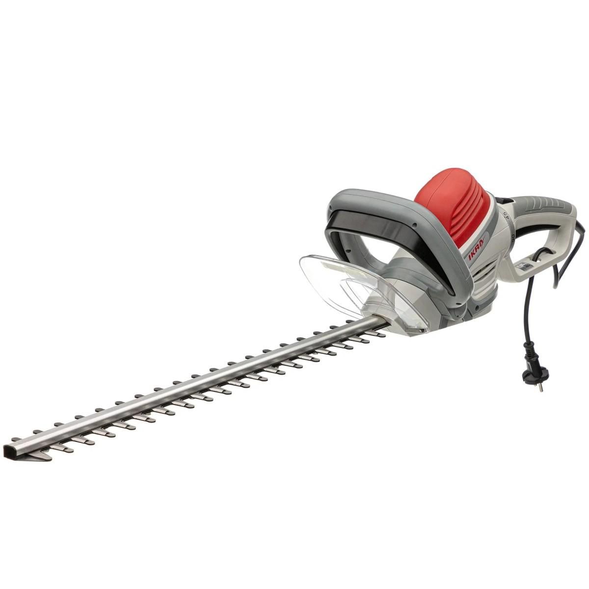 Ikra Taille-haie électrique 600W Double lame 55 cm Poignée ergonomique pivotante Frein électrique IKRA