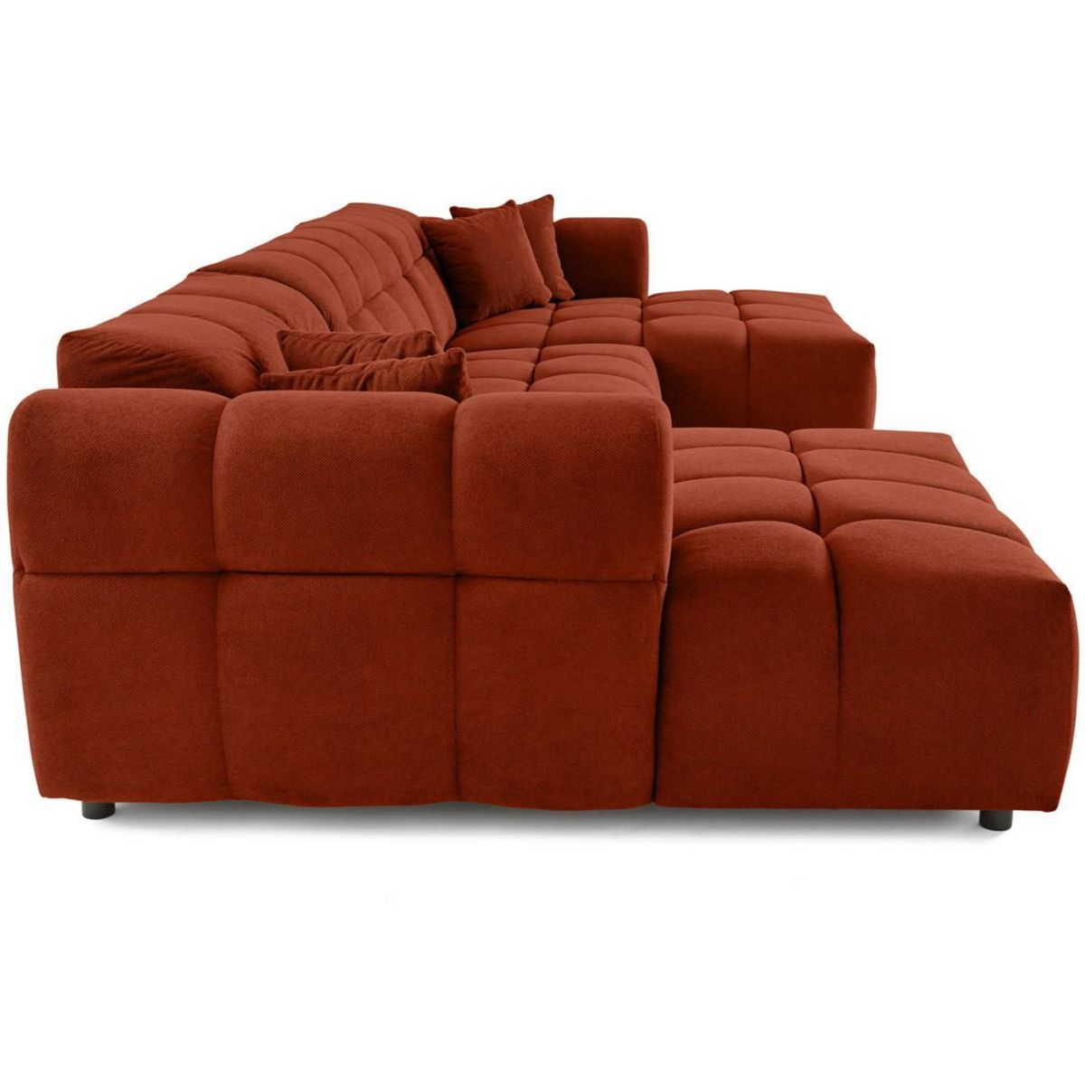 LISA DESIGN Ray - canapé panoramique en u 7 places en tissu texturé