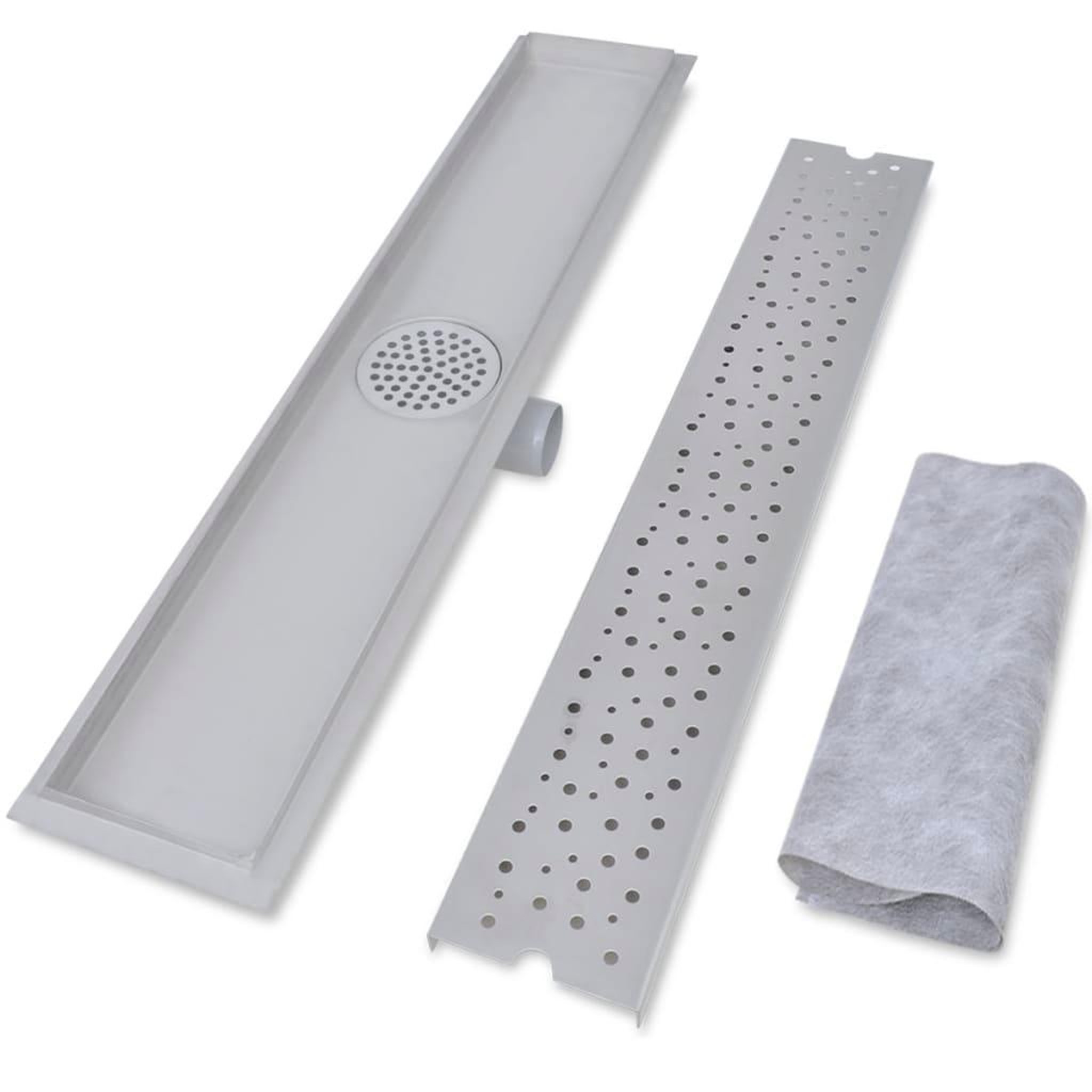 Voir la diapositive 3 : VIDAXL Drain de douche lineaire 730 x 140 mm Acier inoxydable