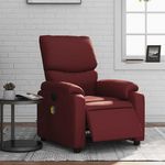VIDAXL Fauteuil de massage inclinable electrique rouge bordeaux