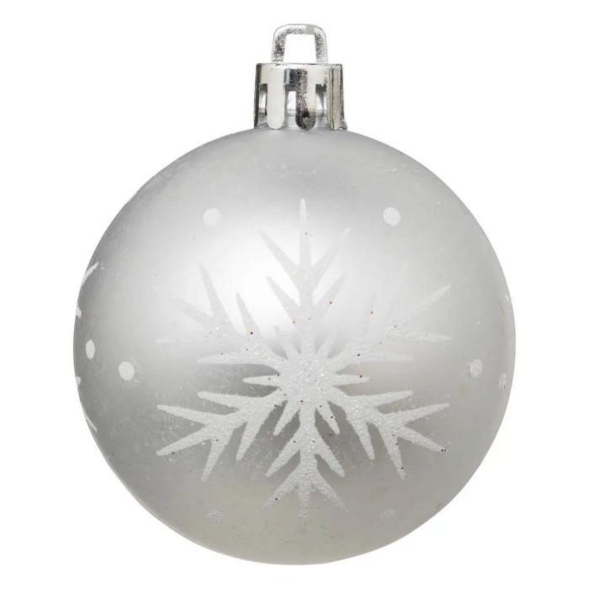 ATMOSPHERA Lot de 25 Boules de Noël  Maison des Couleurs  6cm Argent & Blanc