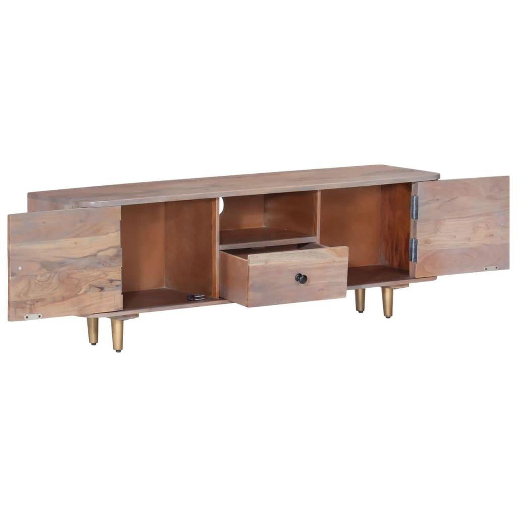 Voir la diapositive 2 : VIDAXL Meuble tv 118x30x40 cm bois d'acacia massif