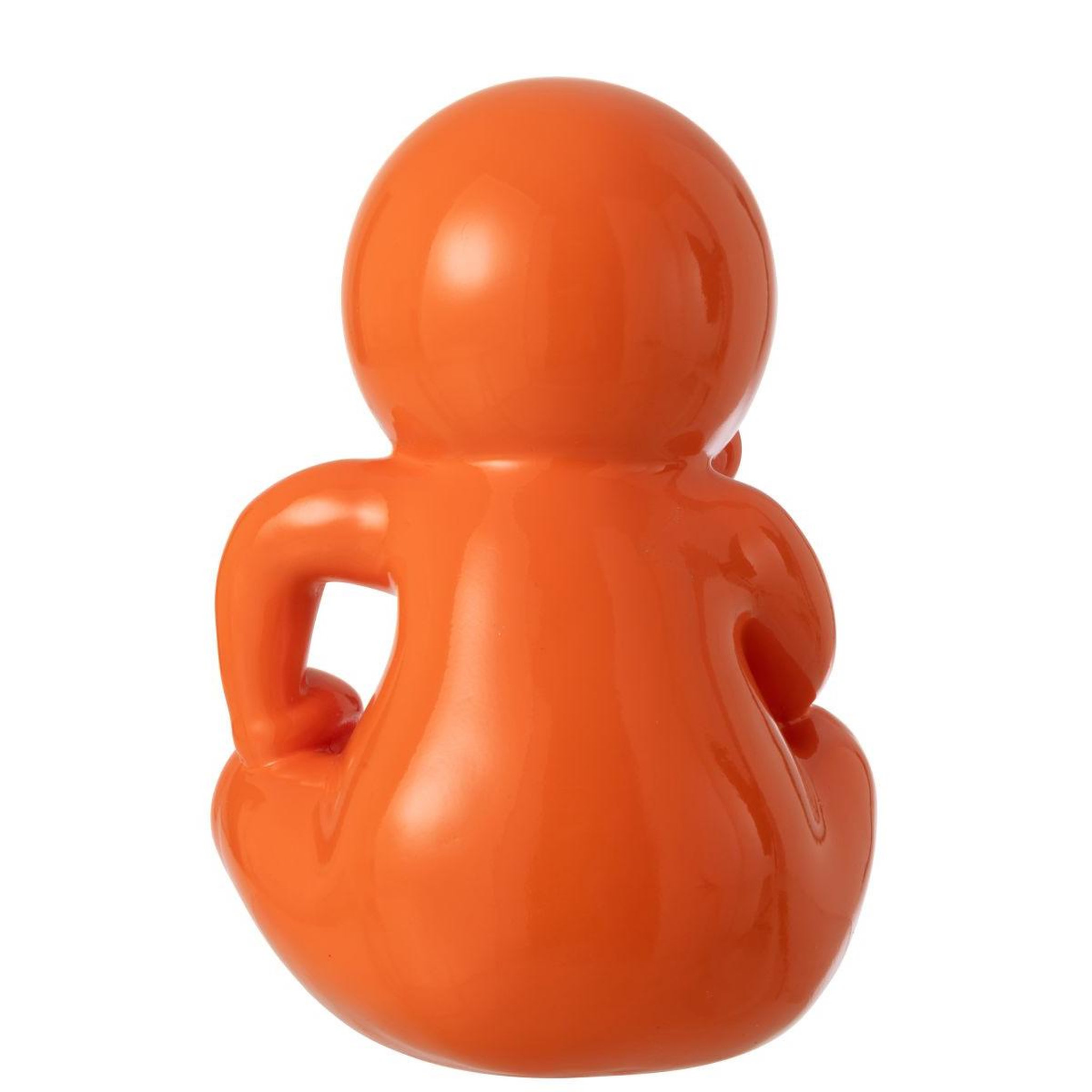 Voir la diapositive 3 : J-LINE Statuette déco unie  marcel  35cm orange foncé