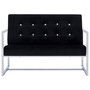 Voir la diapositive 3 : VIDAXL Canape 2 places avec accoudoirs Noir Chrome et velours