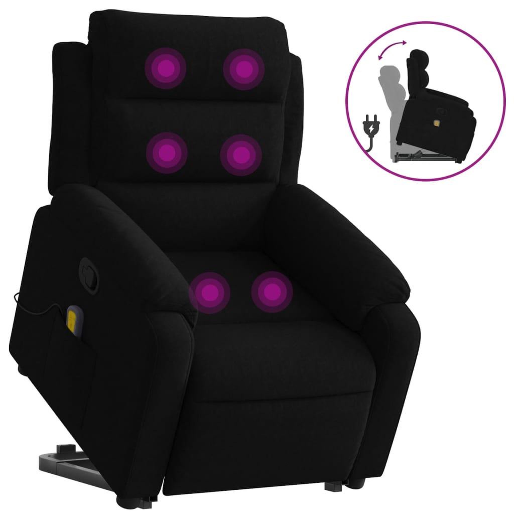 Voir la diapositive 2 : VIDAXL Fauteuil de massage inclinable Noir Velours
