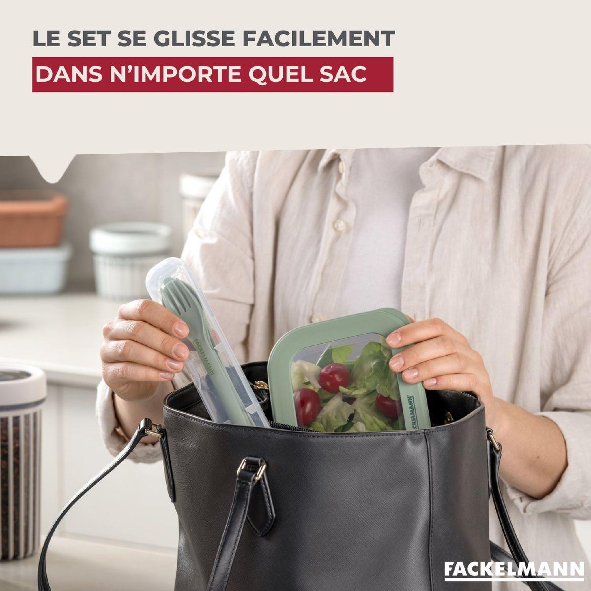 Voir la diapositive 4 : Fackelmann Boîte de 3 couverts réemployables fackelmann storage